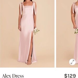 Birdy Grey Pale Blush Tie-Shoulder Gown with Side Slit